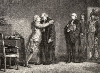 King Louis XVI Meets with De Malesherbes by H. de la Charlerie